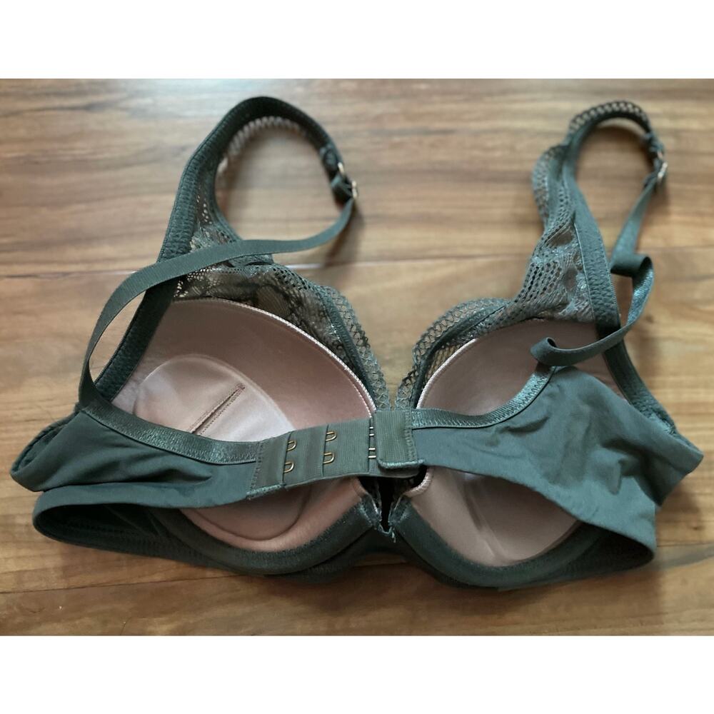 Thirdlove Olive Green Graphic Lace Plunge Bra Size 30B - Picture 3 of 4